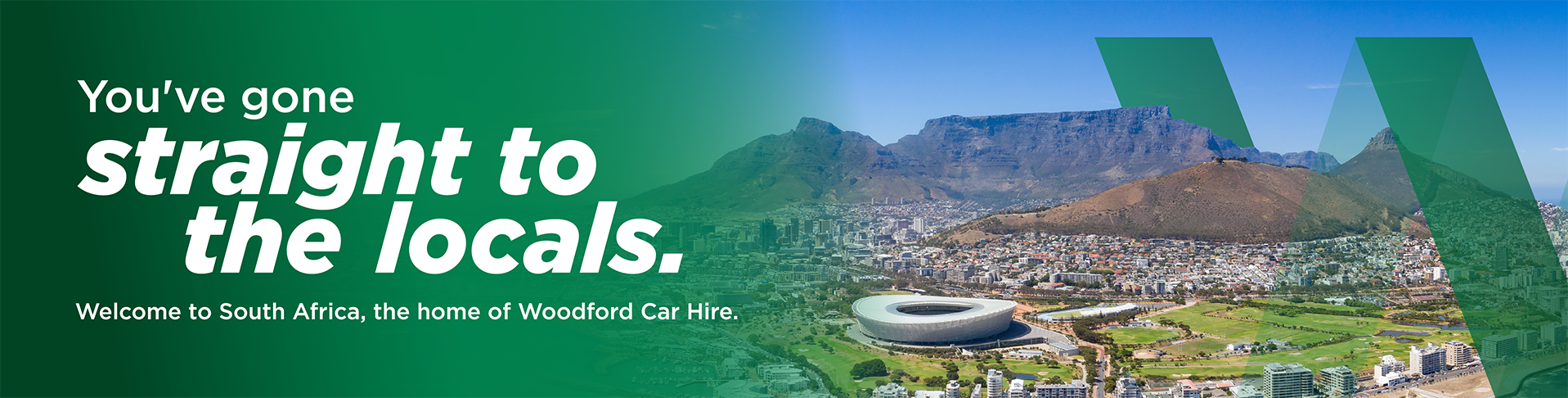 Go straight to the locals - welcome to South Africa, the home of Woodford Car Hire